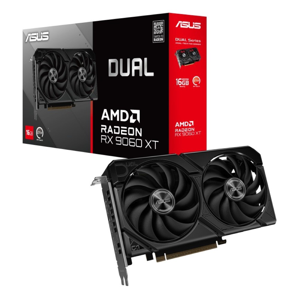 ASUS Dual Radeon RX 9060 XT 16GB GDDR6 PCI Express 5.0 x16 ATX 128-bit GPU