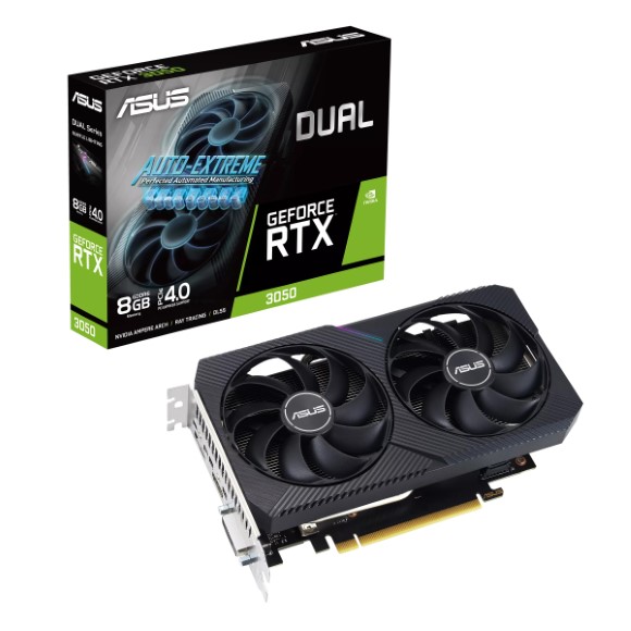 ASUS Dual GeForce RTX 3050 V2 8GB GDDR6 with Dual Fan 128-bit PCI Express 4.0 GPU