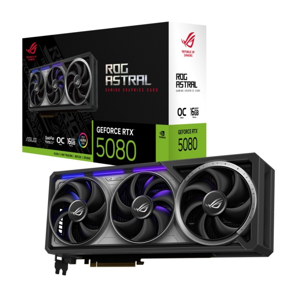 Asus ROG Astral GeForce RTX™ 5080 16GB GDDR7 OC Edition 256-bit PCI Express 5.0 x16 GPU