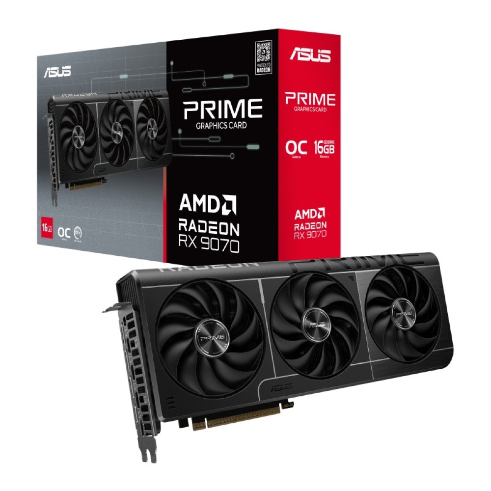 ASUS Prime Radeon RX 9070 16GB GDDR6 OC Edition 256-bit PCIe 5.0 GPU