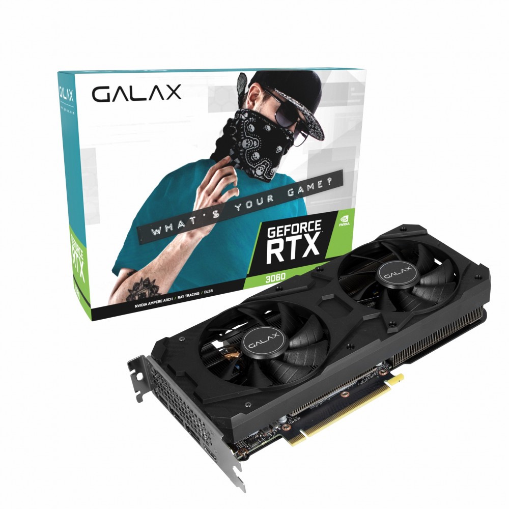 GALAX GeForce RTX 3060 1-Click OC 12GB CUDA Cores 3584 GDDR6 192-bit PCI-E 4.0 GPU