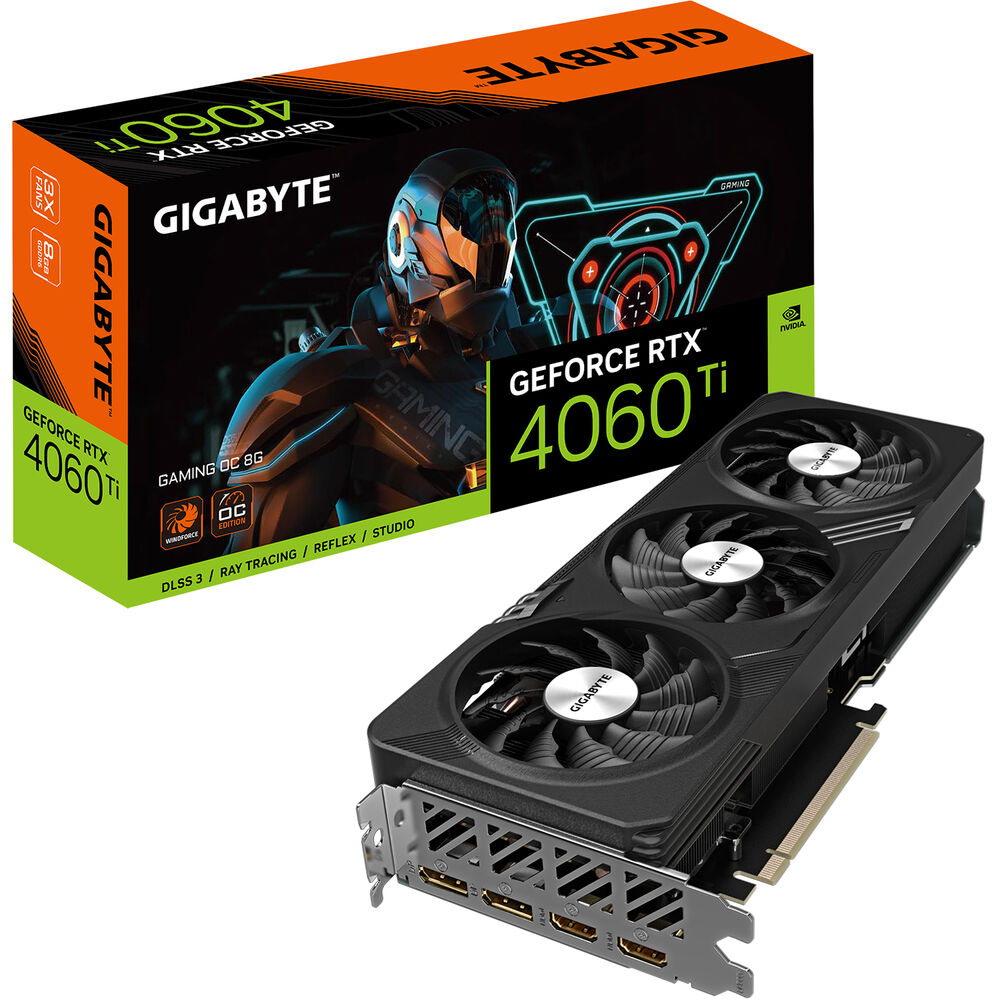 GIGABYTE GeForce RTX 4060 Ti GAMING OC 8G GDDR6 PCIe 4.0 Interface 8GB 128-bit PCI Express 4.0 x8 GPU