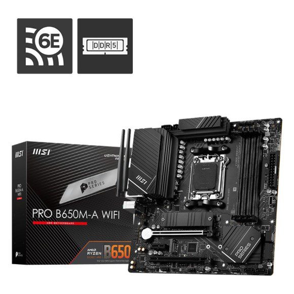 MSI PRO B650M-A WIFI DDR5 AMD AM5 Micro-ATX Motherboard