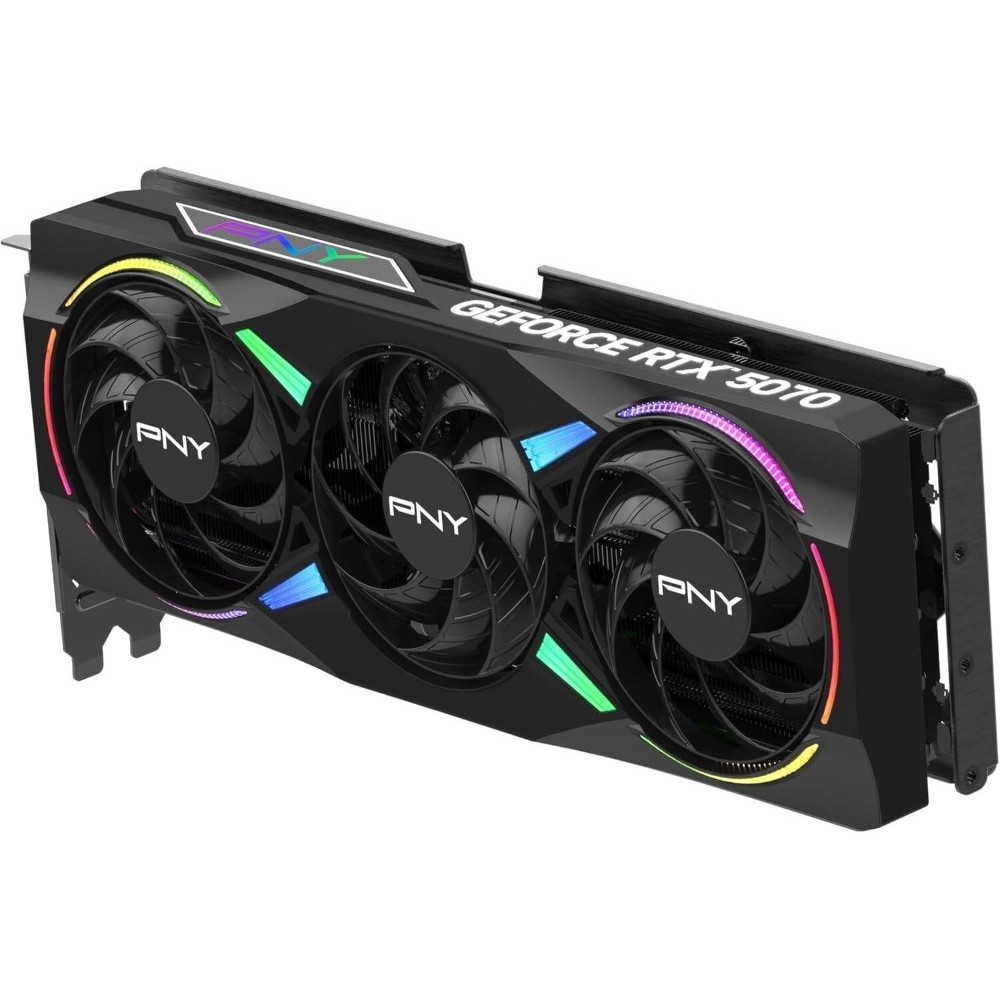 PNY GeForce RTX 5070 ARGB EPIC-X RGB OC Triple Fan GPU 12GB GDDR7 192-Bit Memory 2.16 GHz Base Clock 28 Gbps Memory Speed 6144 CUDA Cores PCI-Express 5.0 - Image 4 | PC Wala Online