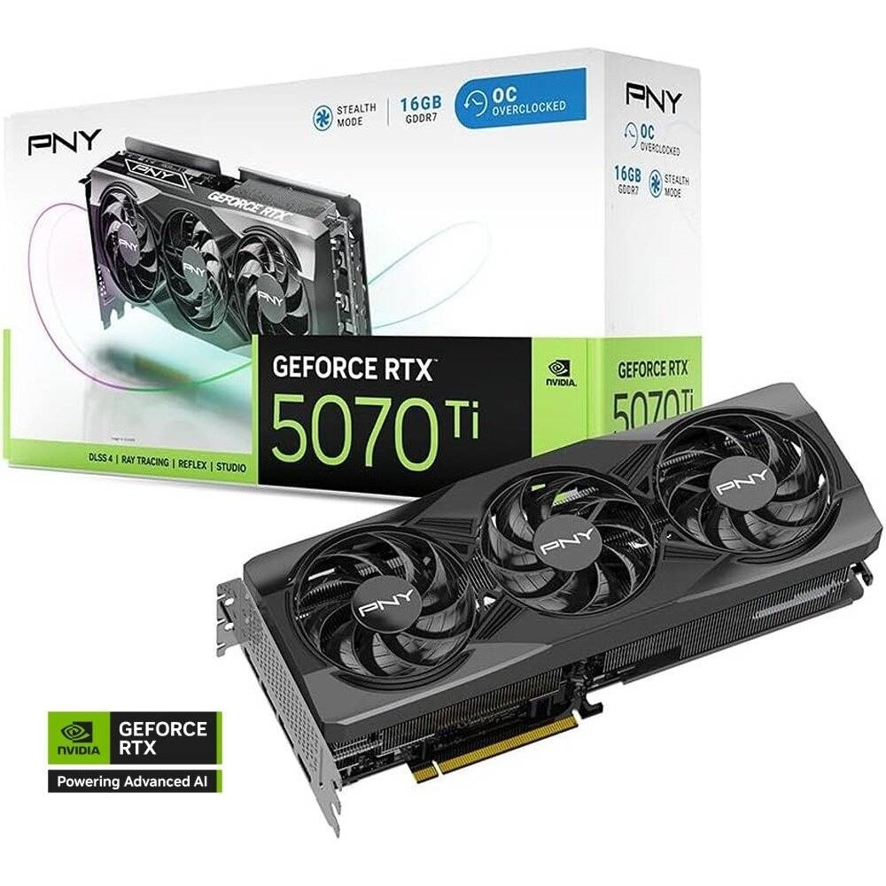 PNY NVIDIA GeForce RTX 5070 Ti OC 16GB GDDR7 256 bit PCIe 5.0 (x16) GPU