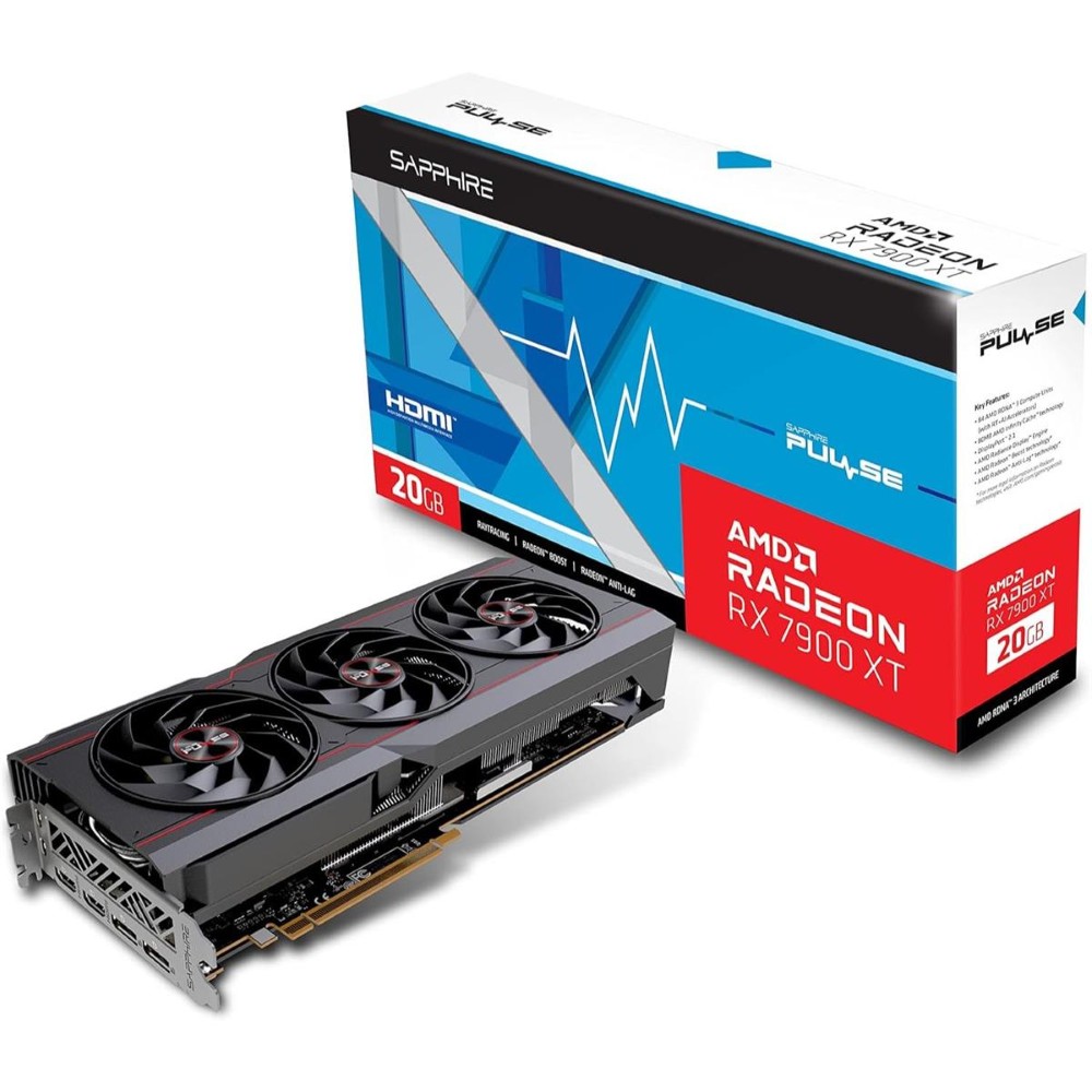 Sapphire Pulse AMD Radeon RX 7900 XT Gaming GPU with 20GB GDDR6, AMD RDNA 3 320-bit PCIe 4.0 x16