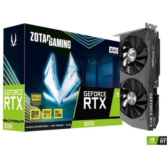 ZOTAC GAMING GeForce RTX 3050 8GB GDDR6 ECO Edition 128-bit PCI Express 4.0 GPU