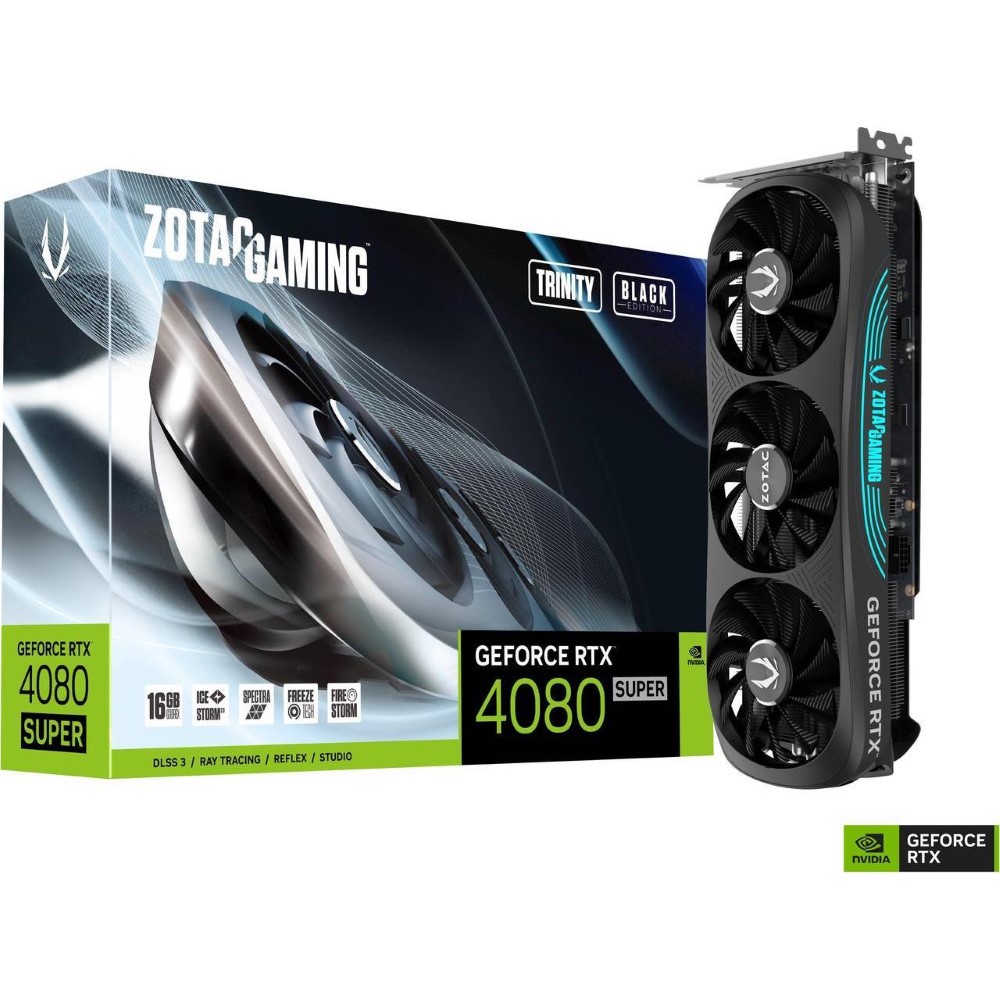 ZOTAC GAMING GeForce RTX 4080 SUPER Trinity Black Edition DLSS 3 16GB GDDR6X 256-bit 23 Gbps PCIE 4.0 Gaming PCI Express 4.0 GPU