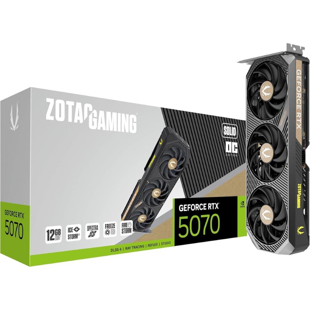 ZOTAC Gaming Geforce Solid RTX 5070 12GB 192-Bit GDDR7 PCI Express 5.0 DLSS 4.0 GPU