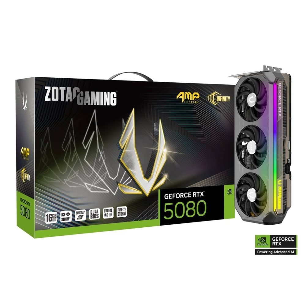 Zotac Gaming Geforce RTX 5080 AMP Extreme INFINITY 16GB GDDR7 256-bit PCI Express 5.0 x16 GPU