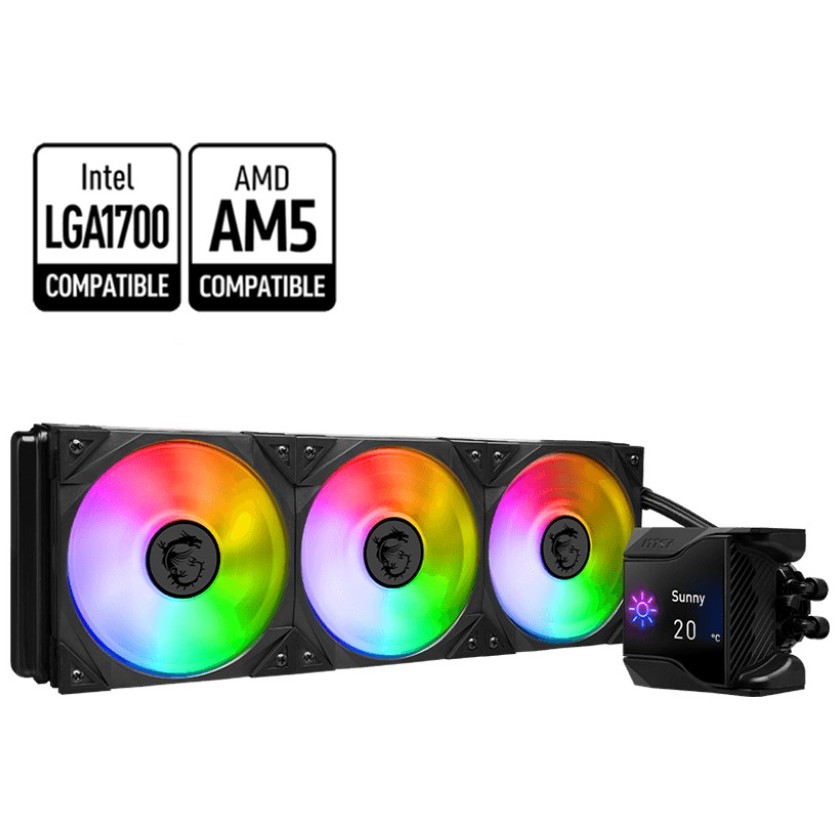 MSI MPG CoreLiquid D360 ARGB 360mm AIO Liquid CPU Cooler Black