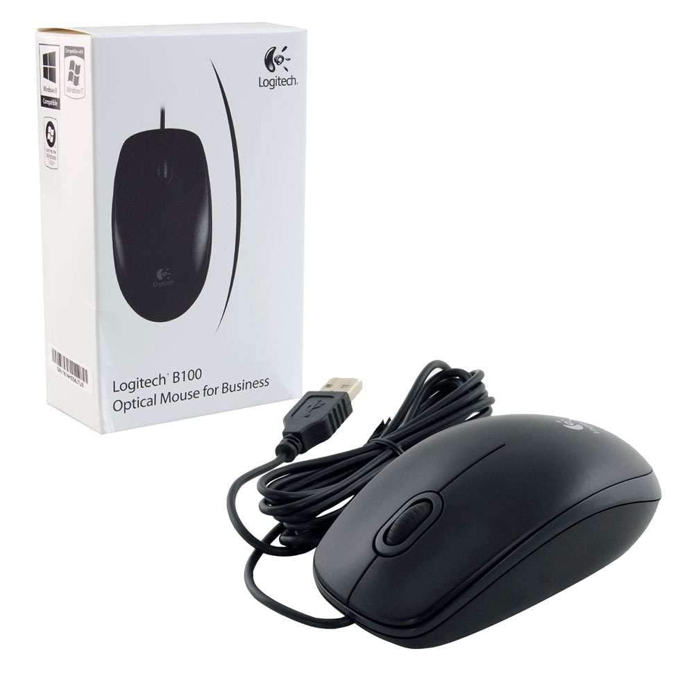 Logitech B100 Corded USB Wired 800 DPI Mouse – Black - Buy in Pakistan at PC Wala Online